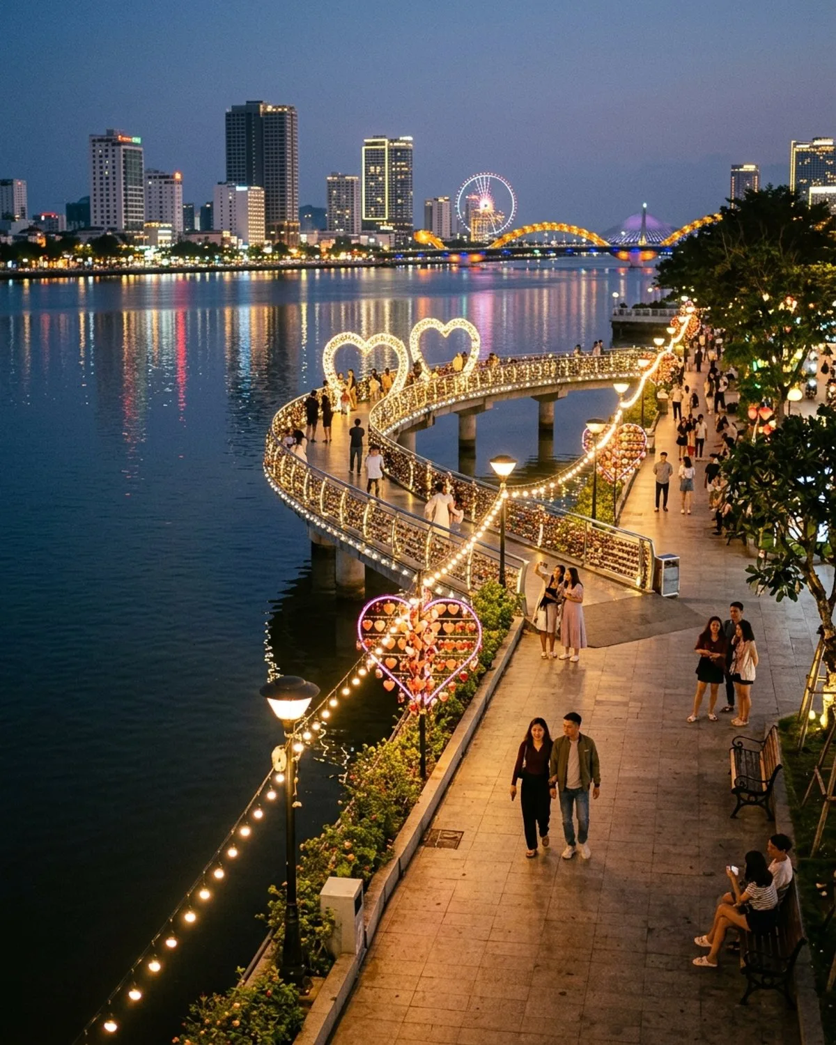 ทางเดินริมแม่น้ำ Bach Dang & ท่าเรือแห่งความรัก