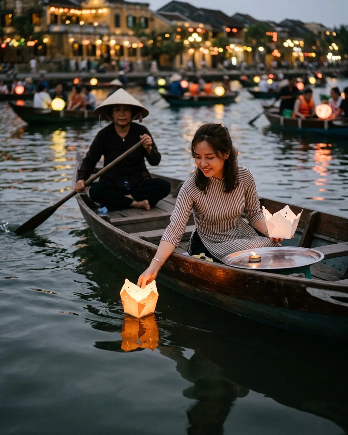 ล่องเรือปล่อยโคมขอพร